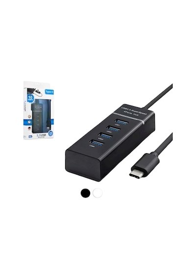 Hadron Hd144 Type-C 3.1 USB Hub 4 Port Siyah