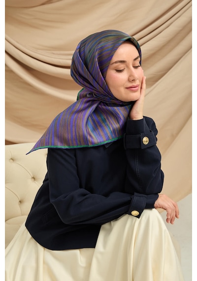 Silk Home Twill İpek Eşarp 11484-47 Yeşil, Mor, Haki, Lacivert, Leylak