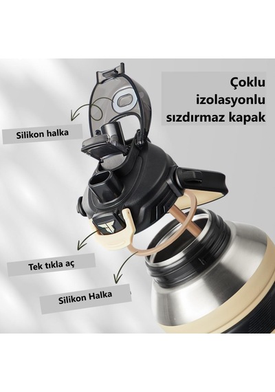 Tkk Çelik Termos 1000ml Mavi