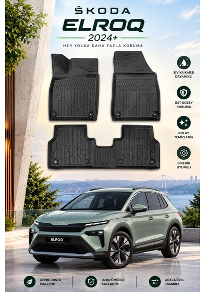 Skoda Elroq 2024+ Aracınıza Özel Üretim Havuzlu Paspas Takımı A+ -mod-
