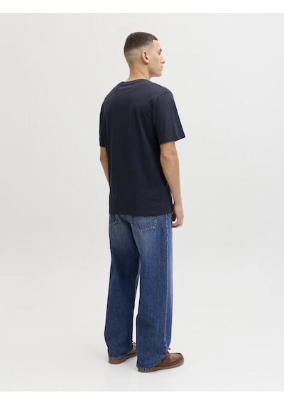 Jack & Jones Erkek Gögüs Logo Baskili Tisört - Cole - 12288492 Lacivert