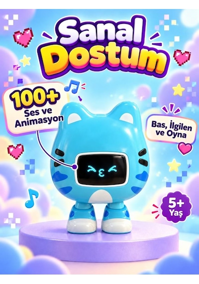 Gioc-hi Lisanslı 100 Den Fazla Ses Ve Animasyonlu Etkileşimli 10 Cm Oyuncak Sanal Dost Miao