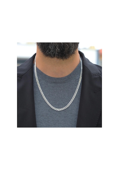 Elips Gurmet 5mm 60cm Gümüş Erkek Zincir Gümüş