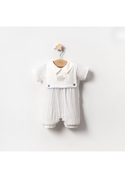 Lamato Baby Yazlık Yelken Nakışlı Bebe Erkek Tulum Mavi