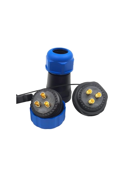 SD28 SU GEÇİRMEZ 3 PİN ERKEK-DİŞİ YUVARLAK 28 MM KONNEKTÖR