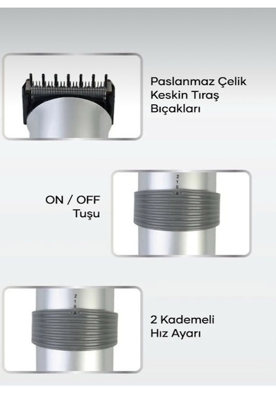 Şarjlı Saç Sakal Makinesi Kablosuz Erkek Tıraş Makinesi Güçlü M