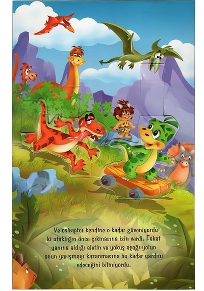 2 Yaş Mini Hareketli Kitaplar – Velosiraptor Ve Yarışma (Çiçek Y