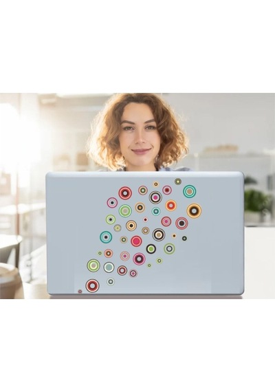 Defter Sticker,laptop Sticker Geometrik Halkalı Pvc 48x33x0,5cm