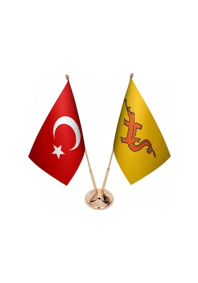 Masa Üstü Hun İmparatorluğu Bayrağı Türk Bayrağı İkili Pirinç Dir