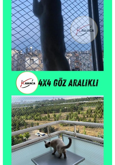 Kedi Balkon Güvenlik Filesi 2.8x20 Mt 2mm İp Kalınlığı