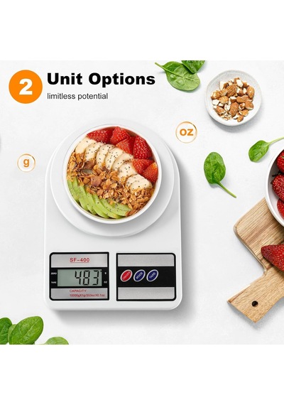Dijital Mutfak Terazisi, 10 Kg Kapasiteli, 1g Hassasiyetli, Lcd Ekranlı, 5 Birimli Ölçüm, Dara Fonksiyonlu 2 Adet P Diğer