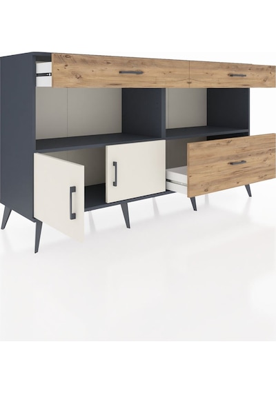 Hyperion Konsol 2 Raflı 3 Çekmeceli 2 Kapaklı 176x44x99 Antrasit- Antrasit-aytaşı/çam Hyperion Konsol 2 Raflı 3 Çekmeceli 2 Kapaklı 176x44x99 Antrasit- Antrasit-aytaşı/çam