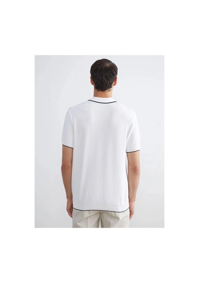LC Waikiki Southblue Ekru Polo Yaka Kısa Kollu Erkek Triko Kazak Ecru