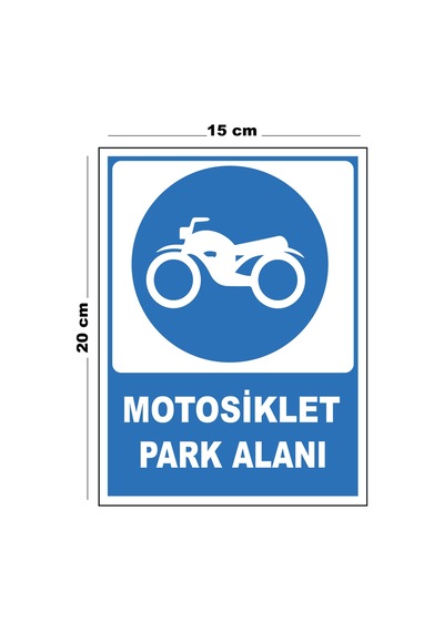 Metal Motosiklet Park Alanı 15cm X 20cm Uyarı Levhası Yönlendirme Tabelası