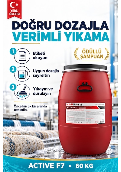 Active F7 Ultra Halı Yıkama Şampuanı 60kg Tekli