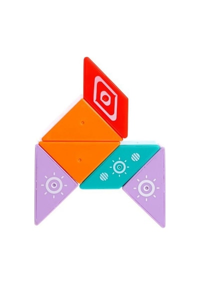 6 Parça - Manyetik Bloklar Yapı Blokları Eğitici 3 Boyutlu Zeka Ve Akıl Oyunu - Mıknatıslı Tangram Puzzle