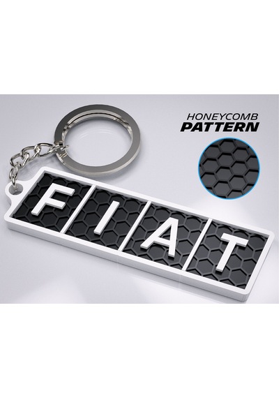 Markanıza Özel Petek Desenli Fiat Eski Logo 3d Anahtarlık