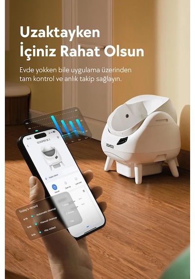 Catlınk Üstü Açık Otomatik Kedi Tuvaleti, Beyaz-scooper Open-x