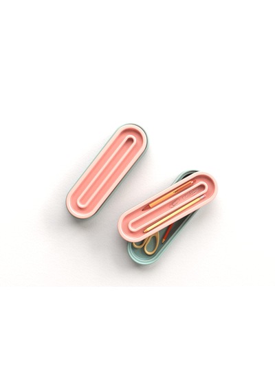 Tıdy Base - Desk Organizer Renkli Kapaklı Kalemlik Seti Kalem, Makas Ve Ataş Düzenleyici Mavi - Pembe