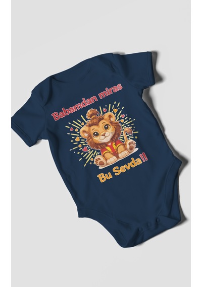 Morivokids Babadan Miras Bu Sevda Kısa Kollu Bebek Body Lacivert