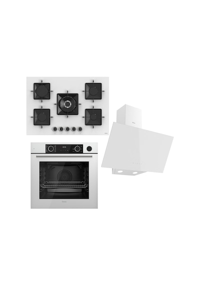 Ferre Steamart SS Serisi SS036 - XE64CB - D078 Kare Ankastre Beyaz Set
