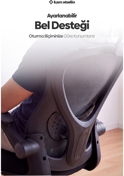 Karr Office Oslo Siyah Ergonomik Çalışma Sandalyesi Siyah
