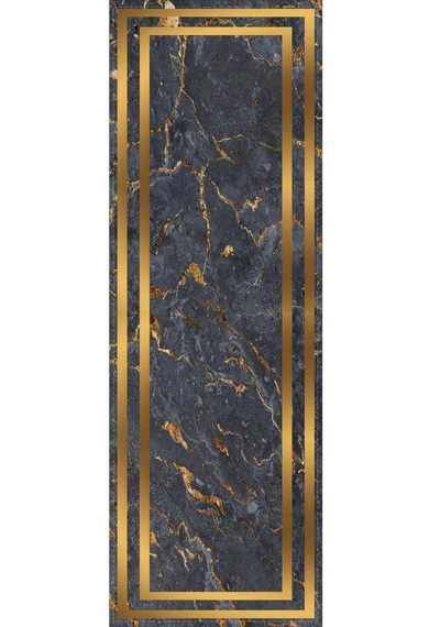 Füme Çerçeveli Desen Premium Masa Örtüsü Runner Rnr323n11