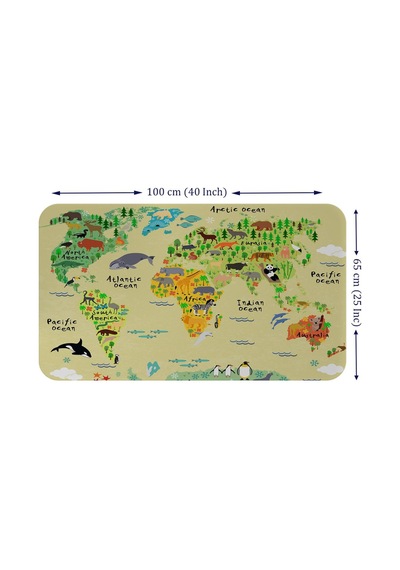 Eğitici Dünya Haritası Dünya Atlası Çocuk Ve Bebek Odası Duvar Sticker-60x105-3772 - Renkli Çok Renkli