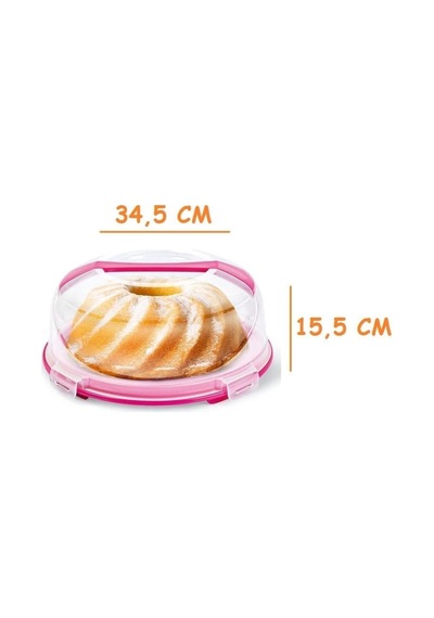 Evefix Kek Fanusu Ve Pasta Fanusu Kilitli Kapaklı Kek Fanusu 7 Lt. Milenyum Pembe Diğer