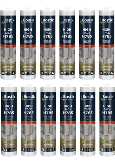 Bostik H785 High Tack 290 Ml 12 Adet Ultra Güçlü Yapıştırıcı Taş Beton Ayna Cam Seramik