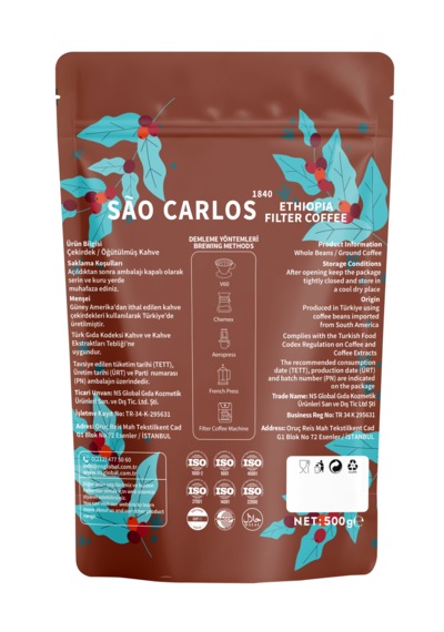 Ethiopia Filtre Kahve 500 Gr Etiyopya Lekempti Single Origin Öğütülmüş