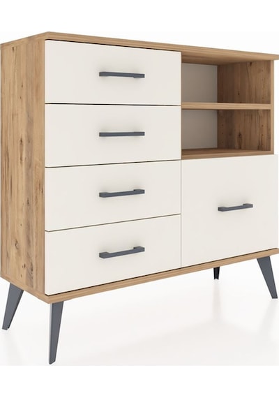 Arges Şifonyer 2 Raflı 5 Çekmeceli 88x30x80 Çam-çam/aytaşı Çam/aytaşı