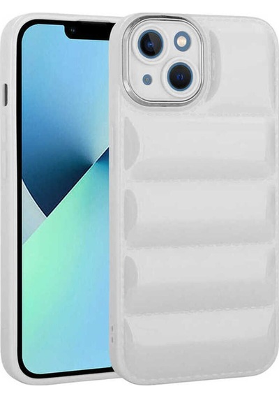 Apple Uyumlu iPhone 14 Plus Kılıf Kamera Korumalı Parlak Airbag'li Zore Galya Kapak Beyaz