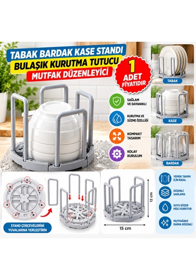 Tabak Bardak Kase Standı Bulaşık Kurutma Tutucu Mutfak Düzenleyici Organizatör Adet Fiyatıdır Çok Renkli