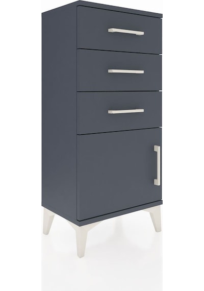 Arges Komodin 3 Çekmeceli Tek Kapaklı 44x30x96 Antrasit-antrasit Antrasit