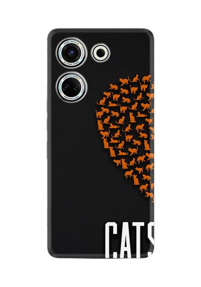Tecno Camon 20 Kılıf Silikon Desen Özel Seri Cats 1792