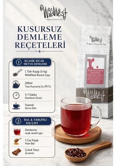 Wildwest Rhubarb Cocktail Meyve Çayı Gurme Dökme Meyve Harmanı 200 G
