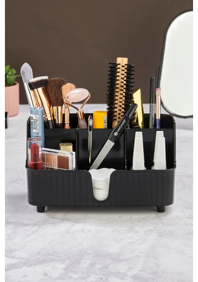 Line 6' Bölmeli Makyaj Organizeri Plastik 22 X 12 Siyah Tr Diğer