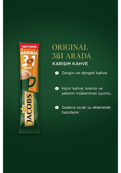 Jacobs 3'ü 1 Arada Kahve 40x16 Gr Granül