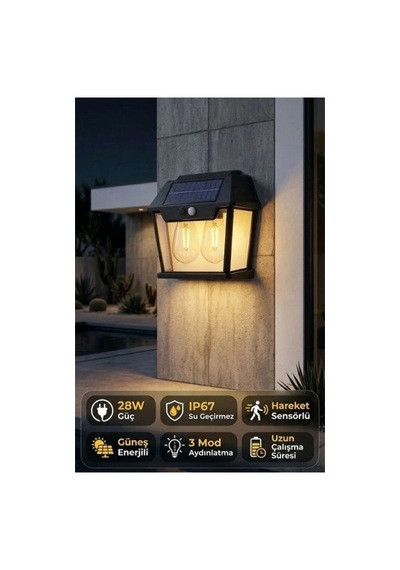 Çitftli Solar Led Aydınlatma Lambası Çok Renkli