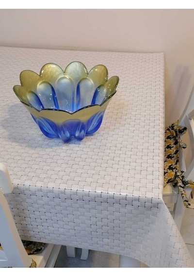 İthal Pvc Muşamba - Desenli Silinebilir Masa Örtüsü 11lace007 Renkli