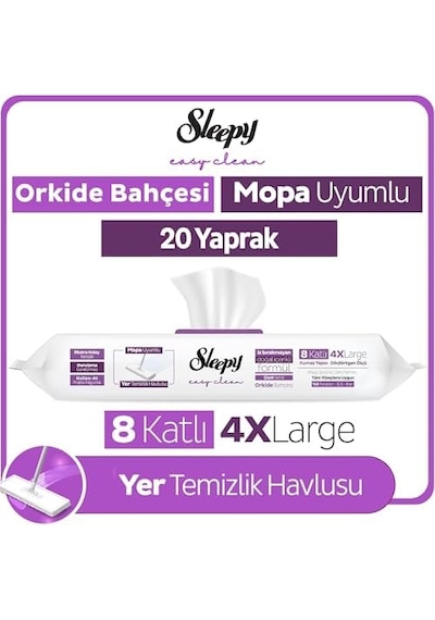 Easy Clean Orkide Bahçesi Mopa Uyumlu Yer Temizlik Havlusu&mendili 20 Yaprak