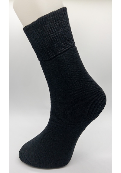 Socks Premium Termal 6 Çift Kadın Siyah Ekstra Kalın Tam Havlu Sıkmayan Lastikli Kışlık Çorap Siyah