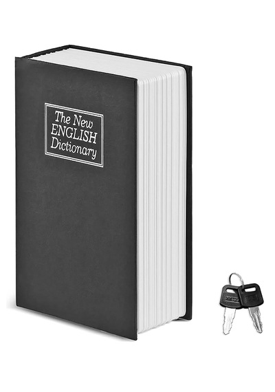 Kitap Görünümlü Altın Saklama Anahtarlı Çelik Mini Kasa Müchevher