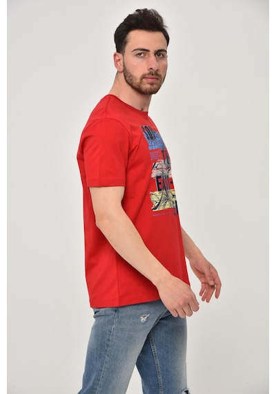 AR-MA Arma Erkek Bisiklet Yaka Tişört Y22344402601 kırmızı