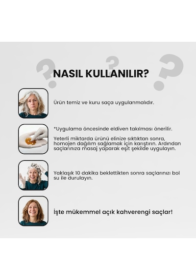 Batçı Beyaz Saçlar İçin Açık Kahve Anında Etkili Saç Boyası Şampuan 350 ML