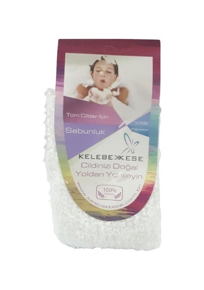 Kelebek Kese Sabunluk Kese Beyaz