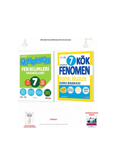 Fenomen 7. Sınıf Fen Fasikülleri + Kök Sosyal Sb 2 Kitap Seti