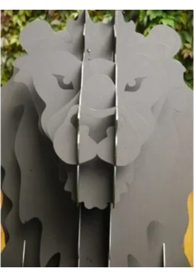 Aslan Şeklinde Mangal, Kömürlü Barbekü, Metal Aslan Mangal, Dekoratif Heykel