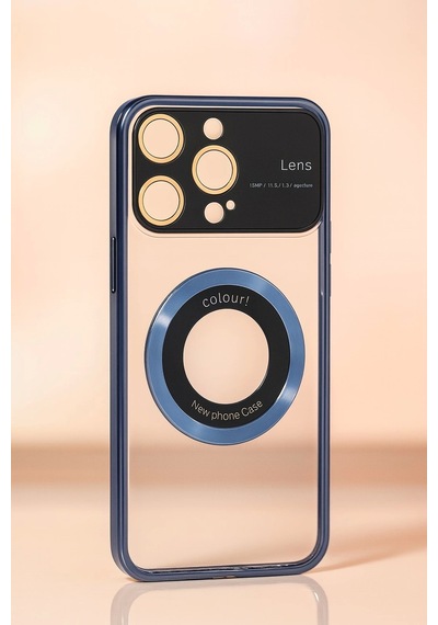 Apple Uyumlu iPhone 15 Pro Kılıf Kamera Korumalı Magsafe Colourl Mavi